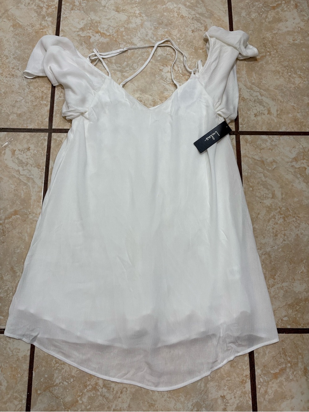 Lulu's Cream Textured Fabric Dress